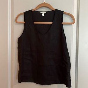 Eileen Fisher black linen tank top size PP